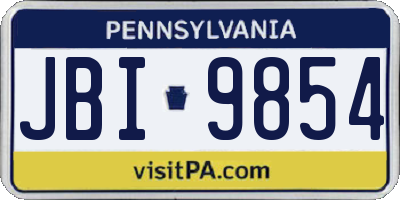 PA license plate JBI9854