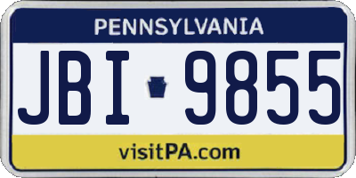 PA license plate JBI9855