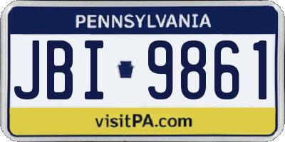 PA license plate JBI9861