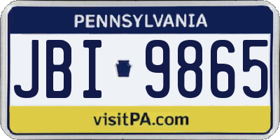 PA license plate JBI9865