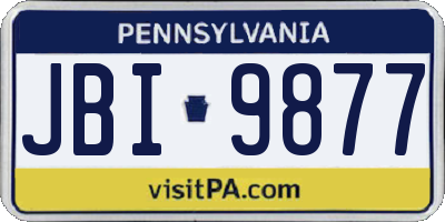 PA license plate JBI9877