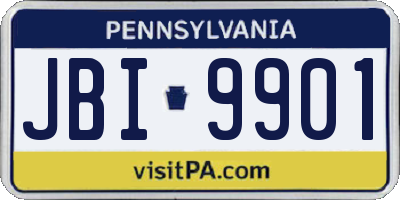 PA license plate JBI9901