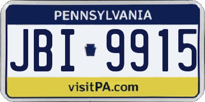 PA license plate JBI9915