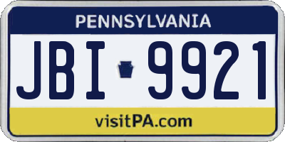 PA license plate JBI9921
