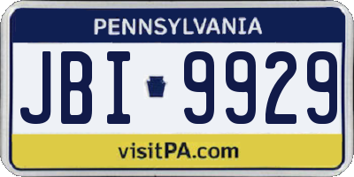 PA license plate JBI9929