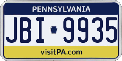 PA license plate JBI9935