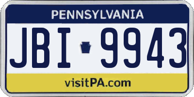PA license plate JBI9943
