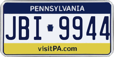 PA license plate JBI9944