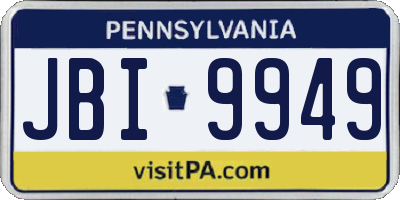 PA license plate JBI9949