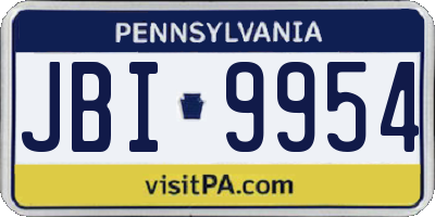 PA license plate JBI9954
