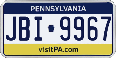 PA license plate JBI9967