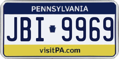 PA license plate JBI9969