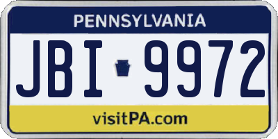 PA license plate JBI9972