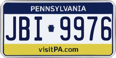 PA license plate JBI9976