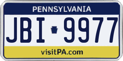 PA license plate JBI9977