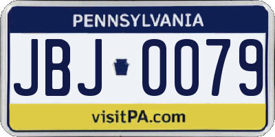 PA license plate JBJ0079