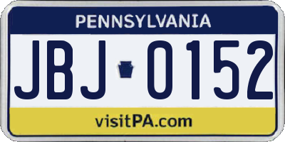 PA license plate JBJ0152