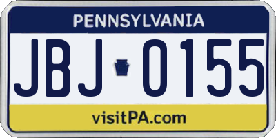 PA license plate JBJ0155
