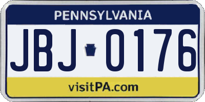 PA license plate JBJ0176