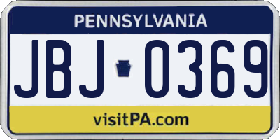 PA license plate JBJ0369