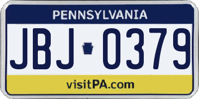 PA license plate JBJ0379