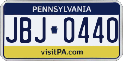 PA license plate JBJ0440