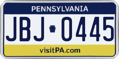 PA license plate JBJ0445