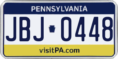 PA license plate JBJ0448