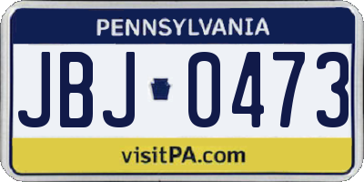 PA license plate JBJ0473