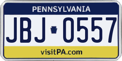 PA license plate JBJ0557