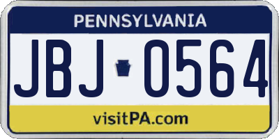 PA license plate JBJ0564