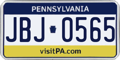 PA license plate JBJ0565