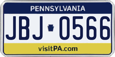 PA license plate JBJ0566