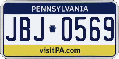 PA license plate JBJ0569