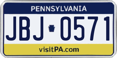PA license plate JBJ0571