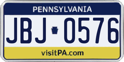 PA license plate JBJ0576