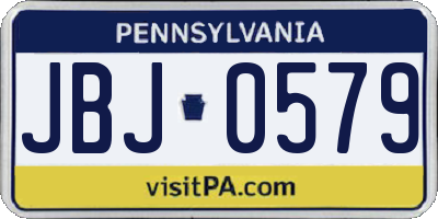 PA license plate JBJ0579