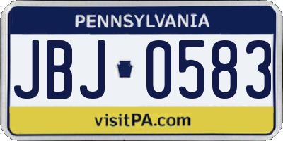PA license plate JBJ0583