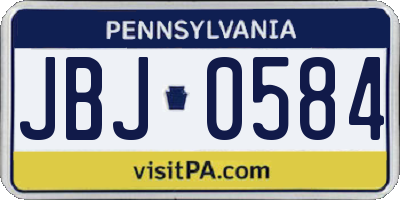 PA license plate JBJ0584