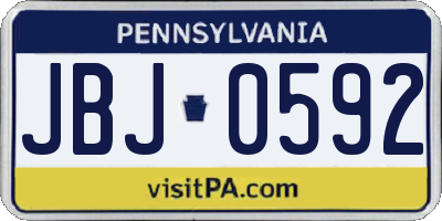 PA license plate JBJ0592