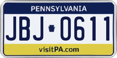 PA license plate JBJ0611