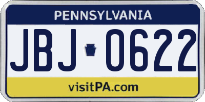 PA license plate JBJ0622