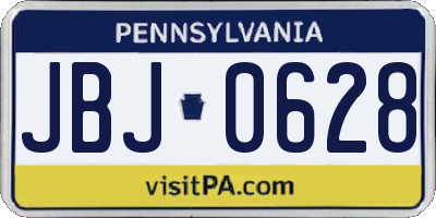 PA license plate JBJ0628