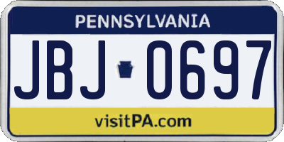 PA license plate JBJ0697
