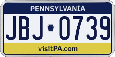 PA license plate JBJ0739