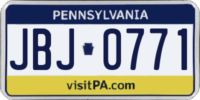 PA license plate JBJ0771
