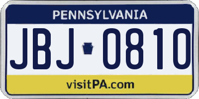 PA license plate JBJ0810