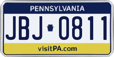 PA license plate JBJ0811