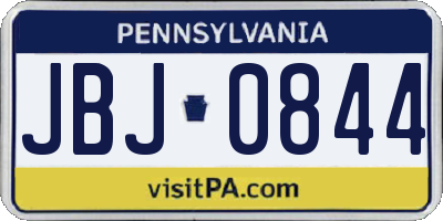 PA license plate JBJ0844