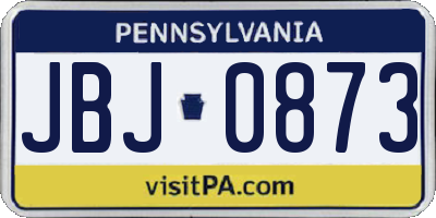 PA license plate JBJ0873